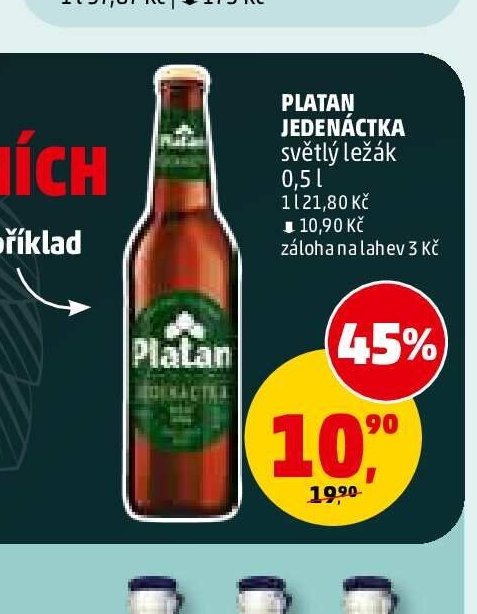 PLATAN JEDENÁCTKA světlý ležák 0,5 l