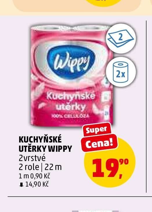 KUCHYŇSKÉ UTĚRKY WIPPY 2vrstvé 2 role