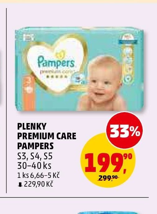 PLENKY PREMIUM CARE PAMPERS S3, S4, S5 30-40 ks