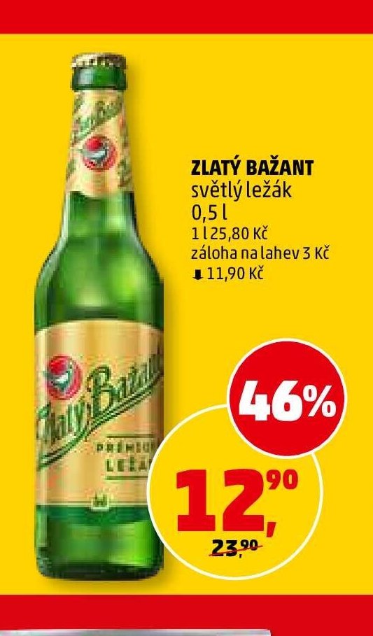 ZLATÝ BAŽANT světlý ležák 0,5 l