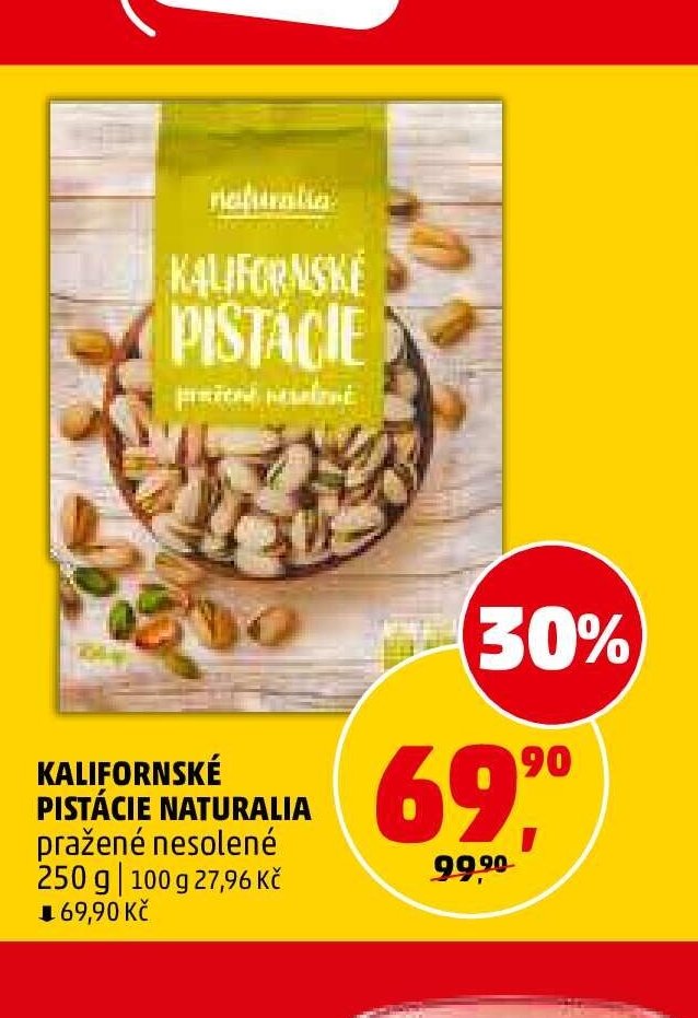 KALIFORNSKÉ PISTÁCIE NATURALIA pražené nesolené 250 g