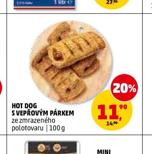 Hot dog s vepřovým párkem