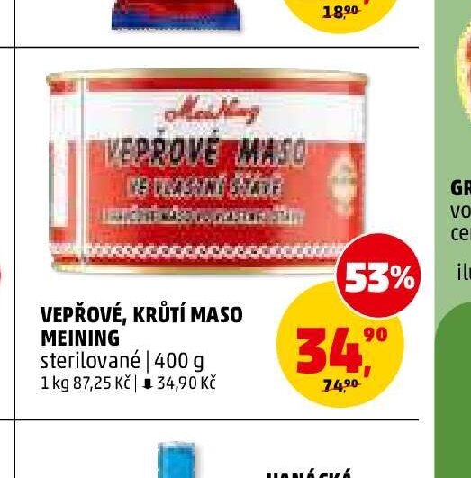 Vepřové, krůtí maso Meining