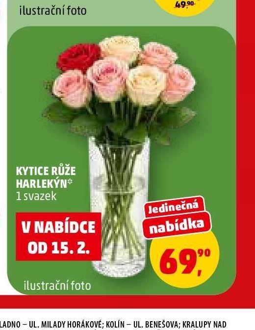 Kytice růže Harlekýn