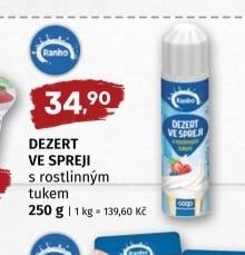 DEZERT VE SPREJI s rostlinným tukem 250 g
