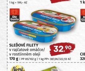 SLEĎOVÉ FILETY v rajčatové omáčce/v rostlinném oleji 170 g