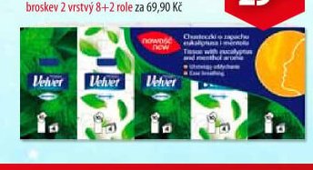 Velvet Papírové kapesníky Eukalyptus 4 vrstvé