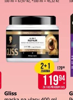 Gliss maska na vlasy 400 ml, různé druhy