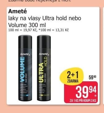 Ameté laky na vlasy Ultra hold nebo Volume 300 ml