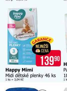 Happy Mimi Midi dětské plenky 46 ks