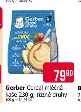 Gerber Cereal mléčná kaše 230 g, různé druhy