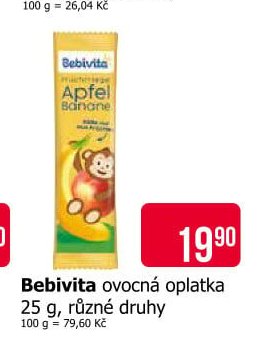 Bebivita ovocná oplatka 25 g, různé druhy