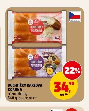 BUCHTIČKY KARLOVA KORUNA různé druhy
