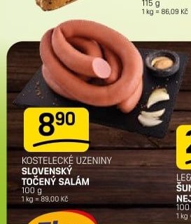 KOSTELECKÉ UZENINY TOČENÝ SALÁM