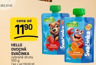 Ovocná kapsička Svačinka Hello