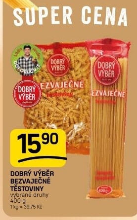 Těstoviny bezvaječné Dobrý Výběr