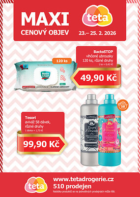 aktuální leták Teta drogerie 23.2.2026-25.2.2026