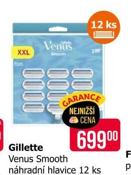 Gillette Venus Smooth náhradní hlavice 12 ks