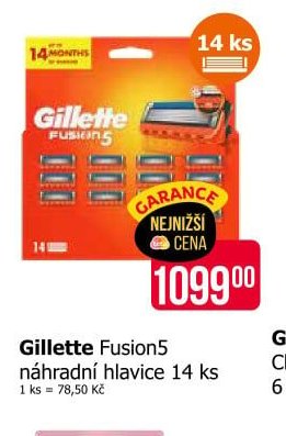 Gillette Fusion5 náhradní hlavice 14 ks