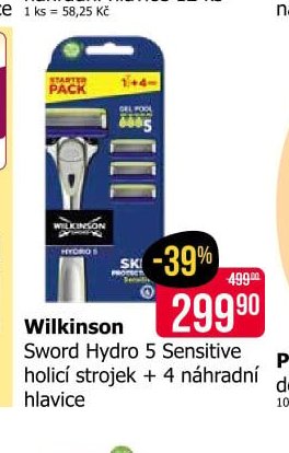 Wilkinson Sword Hydro 5 Sensitive holicí strojek + 4 náhradní hlavice