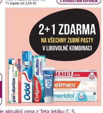 Zubní pasty (Parodontax, Odol, Colgate, Oral-B, Elmex, Meridol)