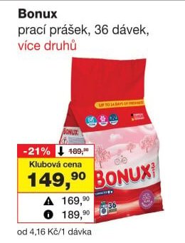 Bonux prací prášek, 36 dávek