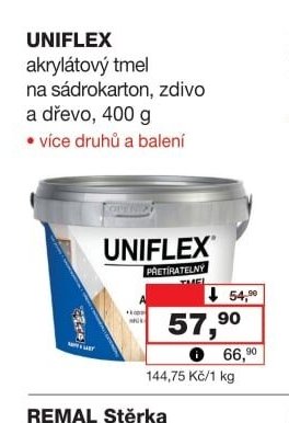 UNIFLEX akrylátový tmel na sádrokarton, zdivo a dřevo, 400 g