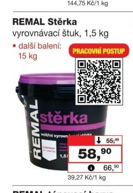 REMAL Stěrka vyrovnávací štuk, 1,5 kg