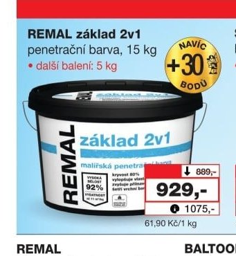 REMAL základ 2v1 penetrační barva, 15 kg