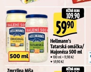 Hellmann's Tatarská omáčka / Majonéza 500 ml