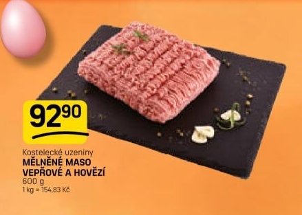 Kostelecké uzeniny MĚLNĚNÉ MASO VEPŘOVÉ A HOVĚZÍ