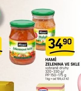 Hamé zelenina ve skle