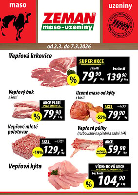 aktuální leták ZEMAN maso - uzeniny 2.3.2026-7.3.2026