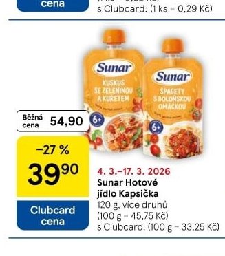 Sunar Hotové jídlo Kapsička