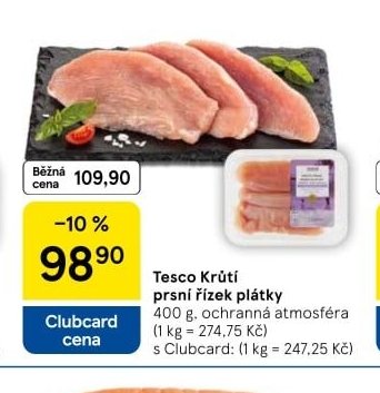 Tesco Krůtí prsní řízek plátky 400 g