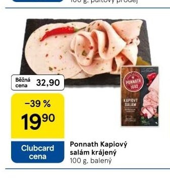 Ponnath Kapiový salám 100 g