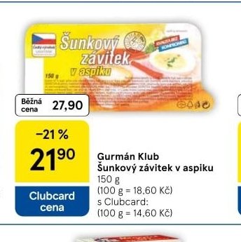 Gurmán Klub Šunkový závitek v aspiku 150 g