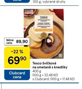 Tesco Svíčková na smetaně s knedlíky 400 g