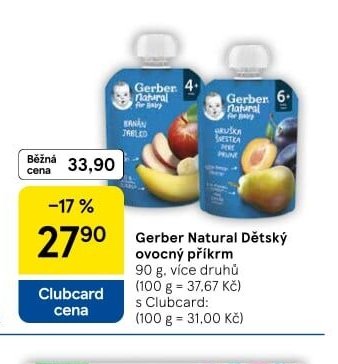 Gerber Natural Dětský ovocný příkrm
