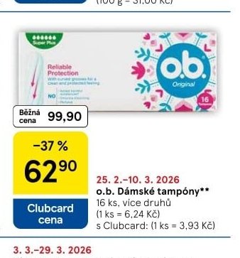 o.b. Dámské tampóny