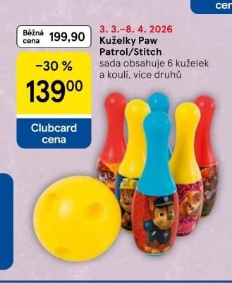 Kuželky Paw Patrol/Stitch