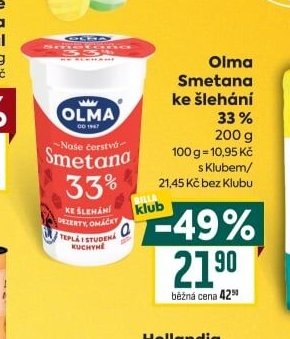 Olma Smetana ke šlehání 33%
