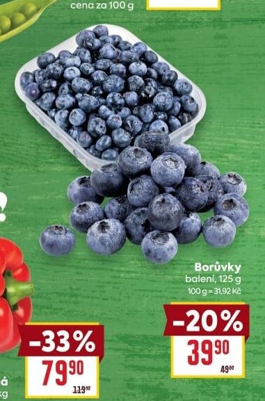 Borůvky, balení, 125 g