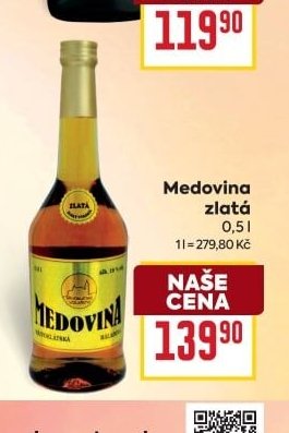 Medovina zlatá 0,5l