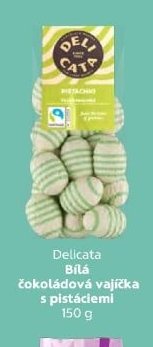 Delicata Bílá čokoládová vajíčka s pistáciemi 150 g