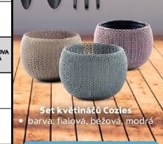 Set květináčů Cozies (barva: fialová, béžová, modrá)