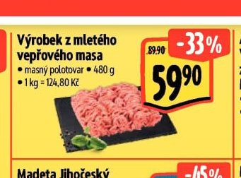 Výrobek z mletého vepřového masa