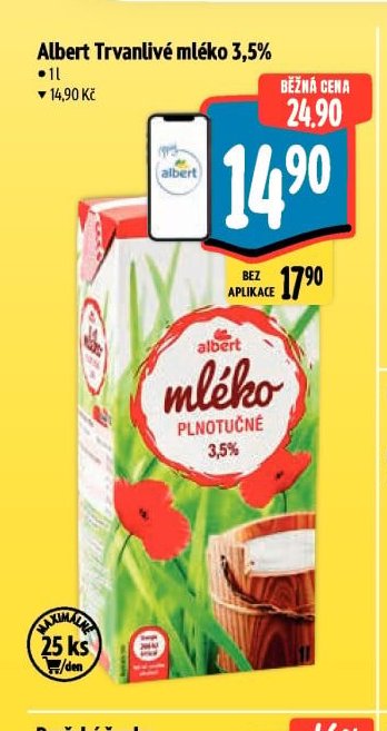 Albert Trvanlivé mléko 3,5%