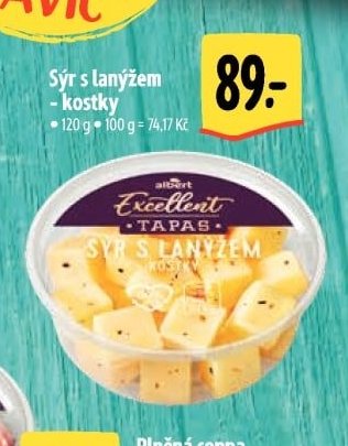 Sýr s lanýžem - kostky