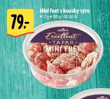 Mini fuet s kousky sýru